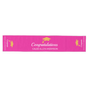 Chemin De Table Moyen Pink Graduation Cap Runner