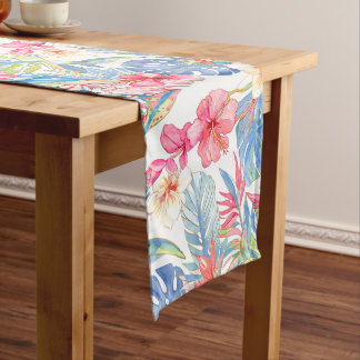 Chemin De Table Moyen PixDezines Vintage Pastel H2 Hawaii Floral Foliage
