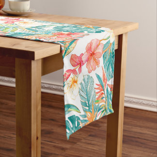 Chemin De Table Moyen PixDezines Vintage Pastel H2 Hawaii Floral Foliage