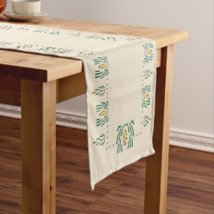 Chemin De Table Moyen Pochoir adoptif de frontière de pin de Hélène