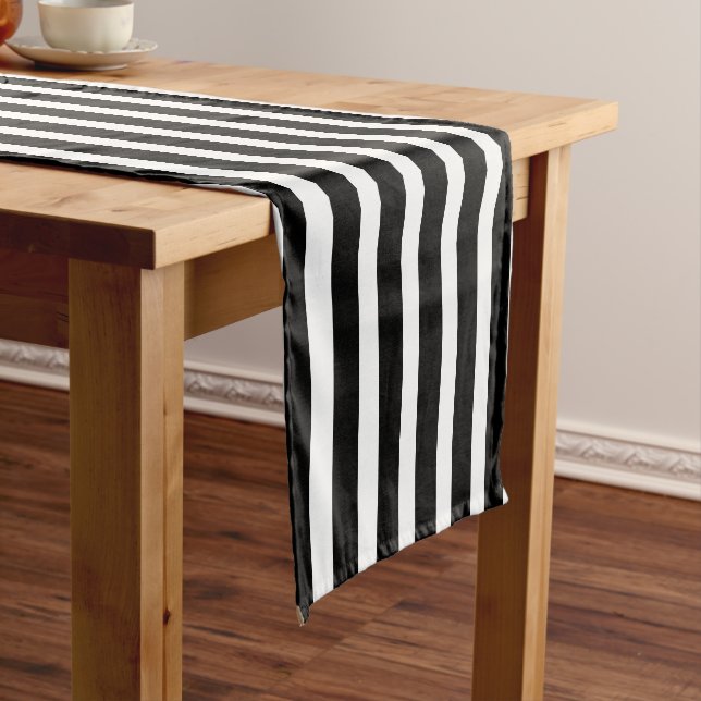 Chemin De Table Moyen Rayé noir et blanc (In Situ)