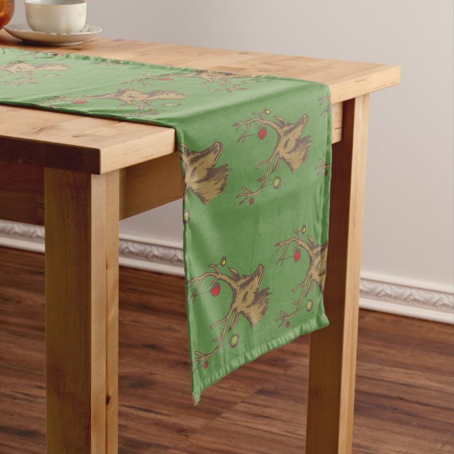 Chemin De Table Moyen Rustic Holiday Deer Motif (In Situ)