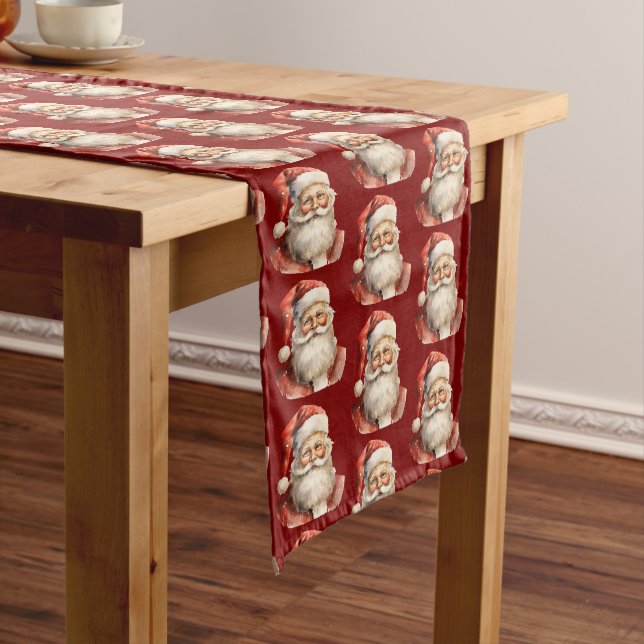 Chemin De Table Moyen Santa Claus Retro Christmas Pattern (In Situ)