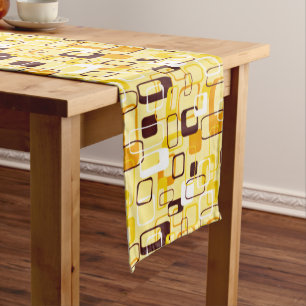 Chemin De Table Moyen Style abstrait jaune et noir moderne