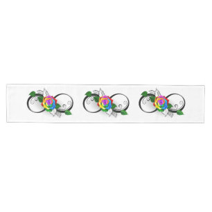 Chemin De Table Moyen Symbole d'infini avec Rose arc-en-ciel
