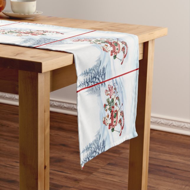 Chemin De Table Moyen Tapis de table de vacances Trois Canards Skiant (In Situ)