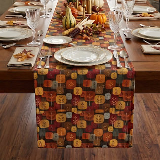 Chemin De Table Moyen Tapis de table forêt automnale de style moderne du