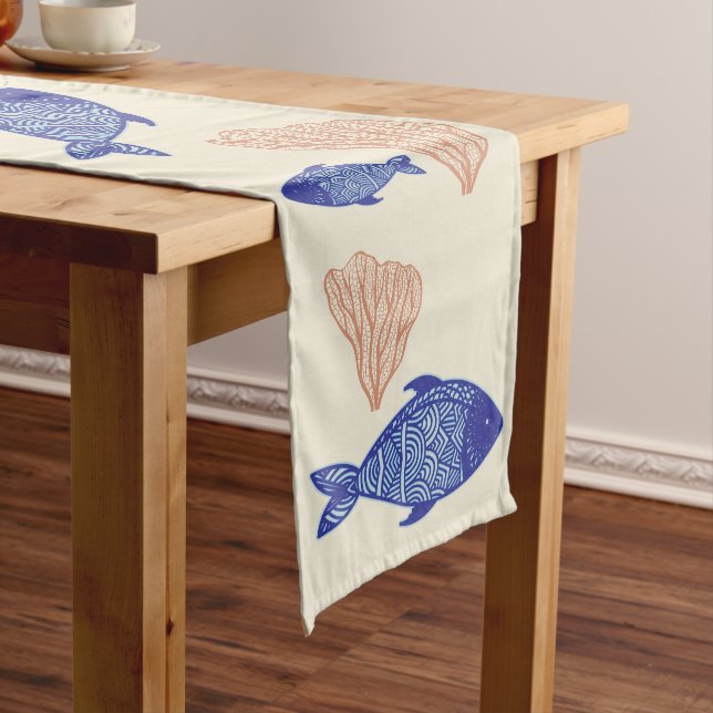 Chemin De Table Moyen Tapis de table Poisson et Corail Côtiers  (In Situ)