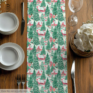 Chemin De Table Moyen Tapis de table rose rouge tendance pour Noël