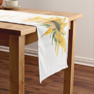 Chemin De Table Moyen Tournesol coloré Grateful White