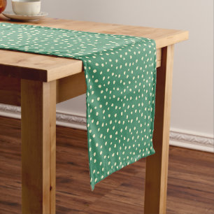 Chemin De Table Moyen Turquoise Avec Points Beiges