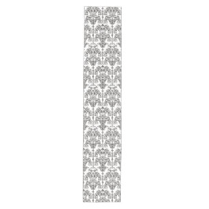 Chemin De Table Moyen Vintage Damask Ornament noir + votre backgr.