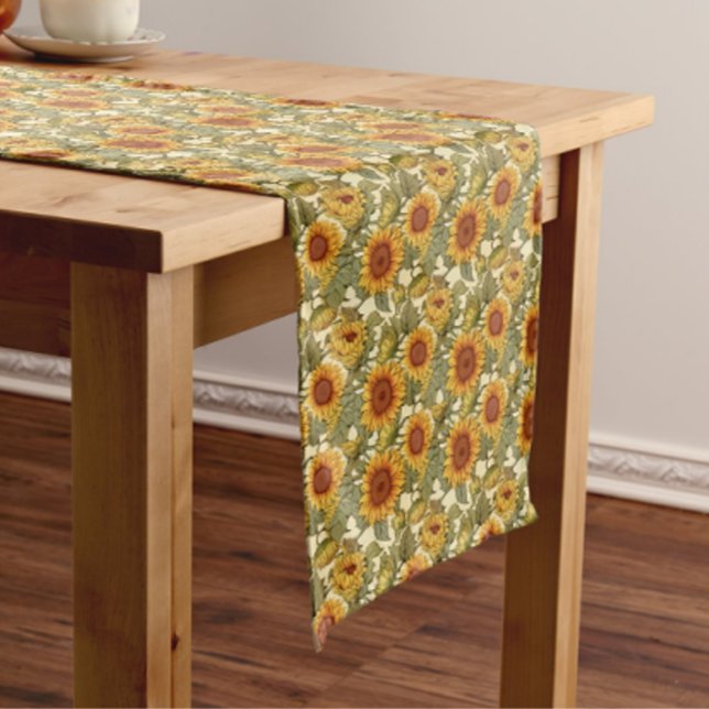 Chemin De Table Moyen William Morris Fleurs solaires d'automne (Autumn Sun Flowers table runner)