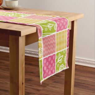 Chemin De Table Moyen Zigzag, Chevron, Pois, En vichy, Patchwork