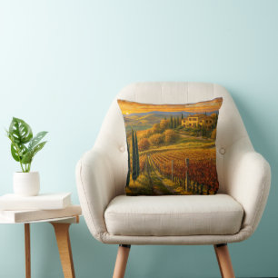Chemin de vigne doré – Coussin carré