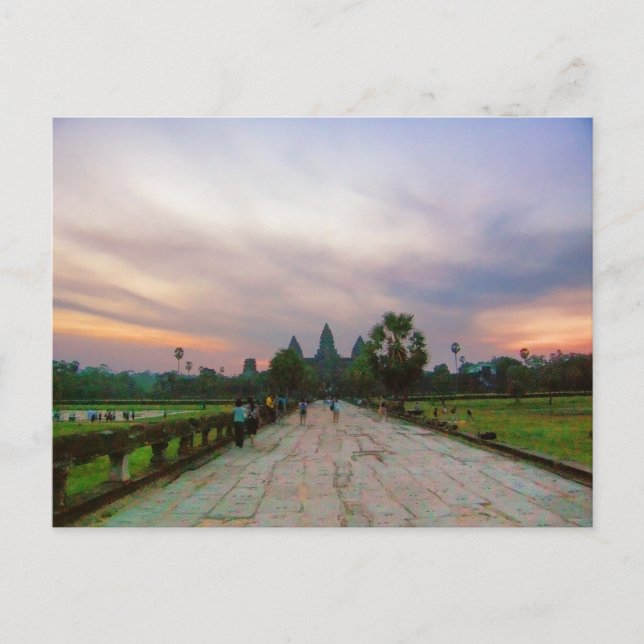 Chemin vers Angkor Wat, Cambodge Carte postale (Devant)