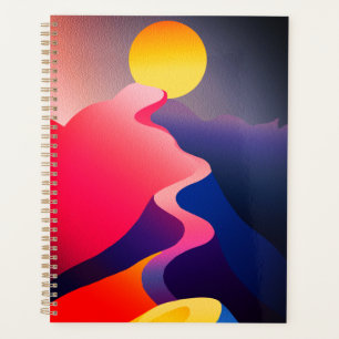 Chemin vers le Soleil – Montagne Abstraite Vibrant
