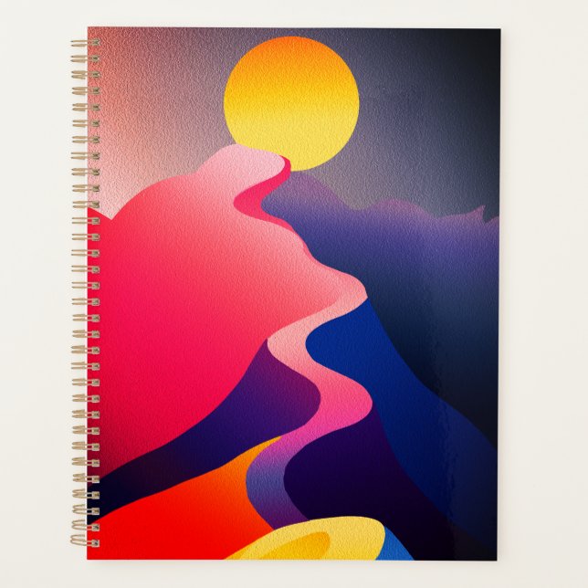 Chemin vers le Soleil – Montagne Abstraite Vibrant (Devant)