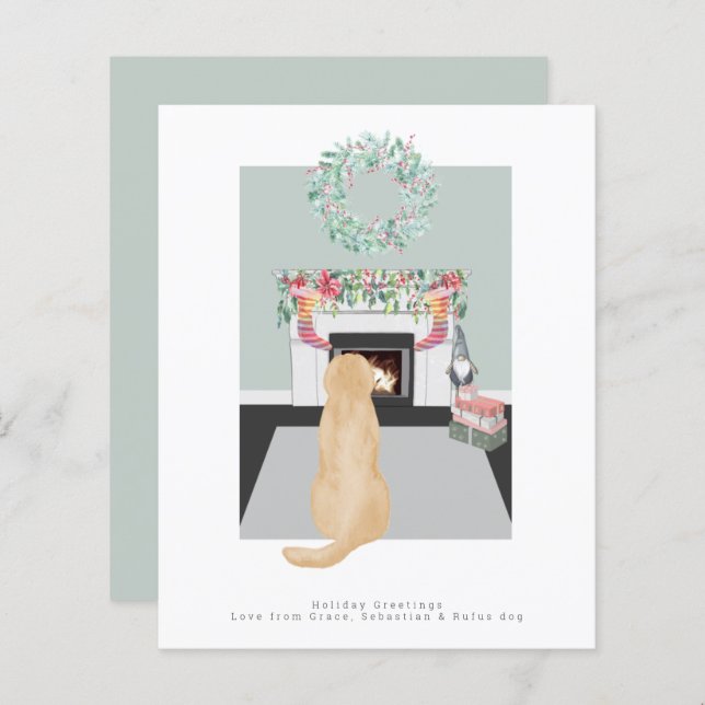 Cheminée de canard de Noël Jaune du Labrador (Devant / Derrière)