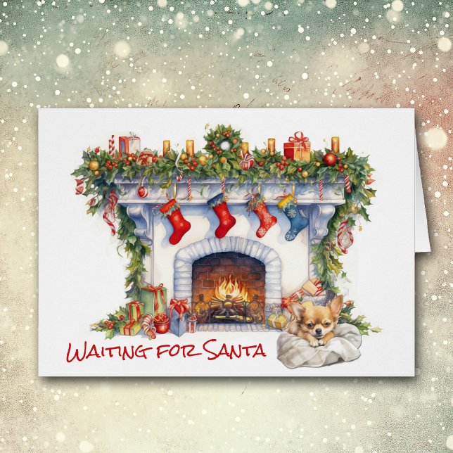 Cheminée de Noël Chihuahua Chiuppy Attendez Père N (Créateur téléchargé)