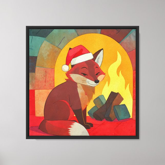 Cheminée de Noël de Flicker le Ren sur Toile (Recto)