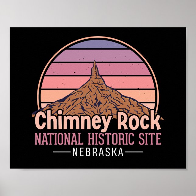Cheminée Rock Nebraska Impression Vintage – Rétro  (Devant)