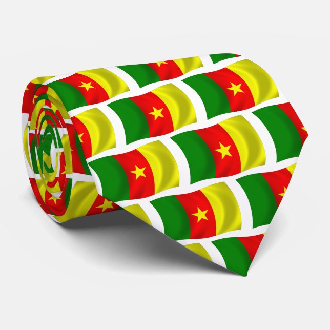 Chemise à cravate du drapeau camerounais (Roulé)