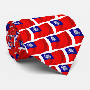 Chemise à cravate du drapeau de la Birmanie
