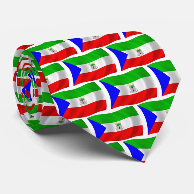 Chemise à cravate du drapeau de la Guinée équatori (Roulé)