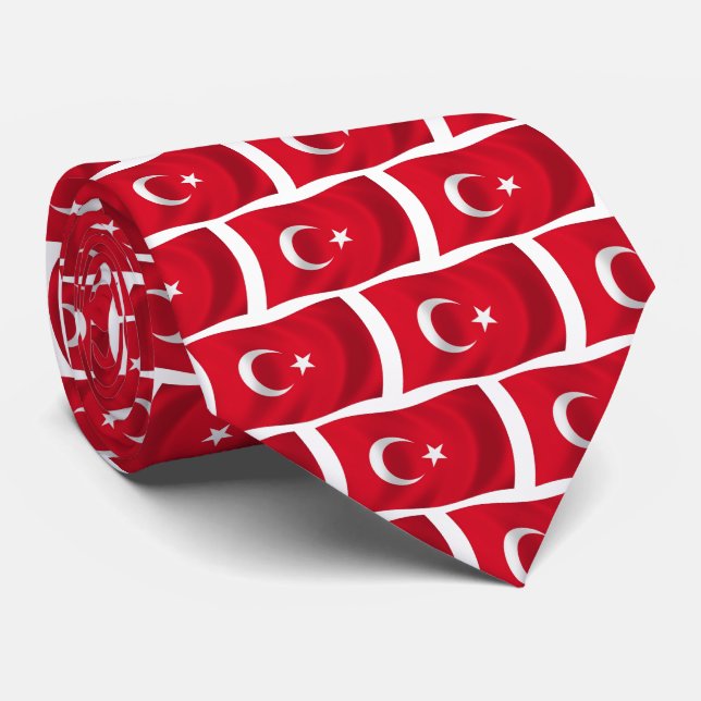 Chemise à cravate du drapeau de la Turquie (Roulé)