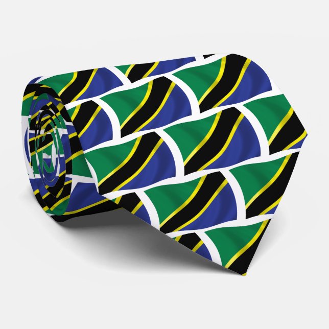 Chemise à cravate du drapeau de Tanzanie (Roulé)