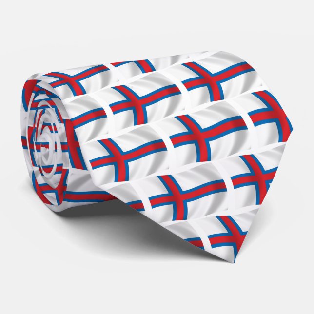 Chemise à cravate du drapeau des îles Féroé (Roulé)