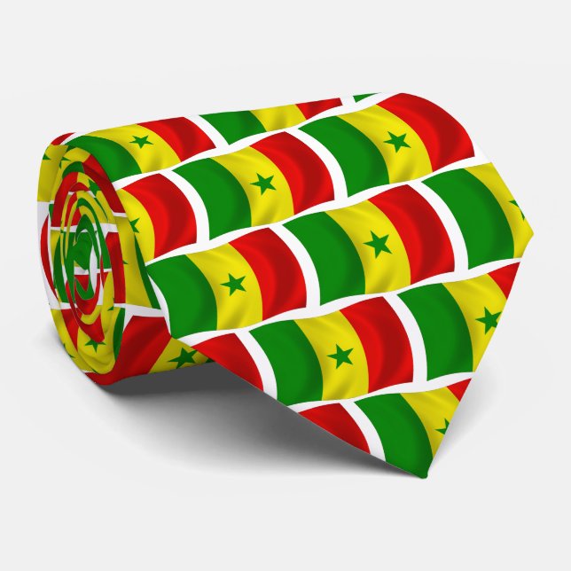 Chemise à cravate du drapeau du Sénégal (Roulé)