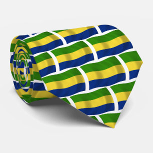 Chemise à cravate du drapeau gabonais