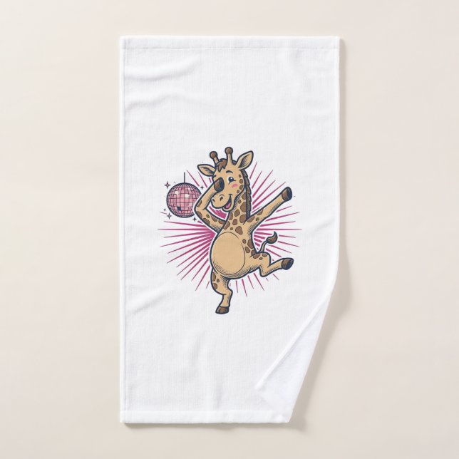 Chemise à gravure vintage Boule disco Girafe dansa (Serviette à main)