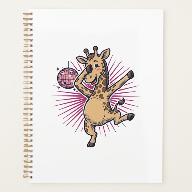 Chemise à gravure vintage Boule disco Girafe dansa (Devant)