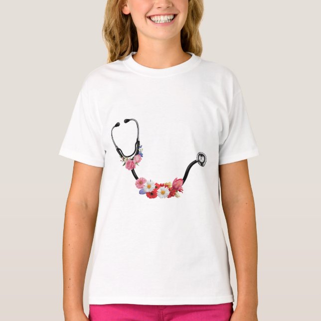 Chemise à sweat à stéthoscope floral | Cadeau pour (Devant)