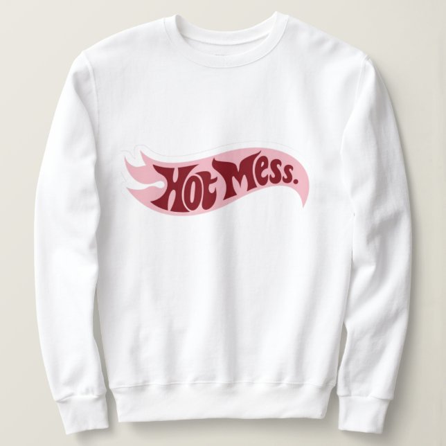 Chemise à sweat Hot Mess | Crewneck graphique à fl (Design devant)