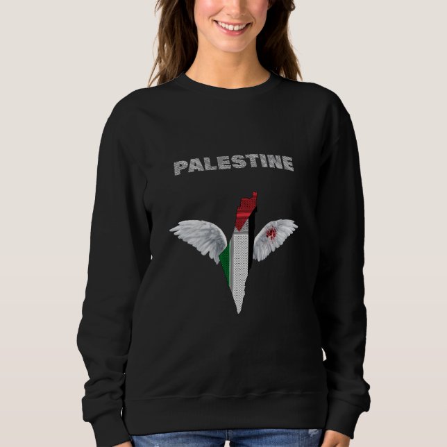 Chemise à sweatshirt pour femmes Free Palestine| D (Devant)