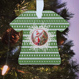 Chemise acrylique à base de vert de Noël moche