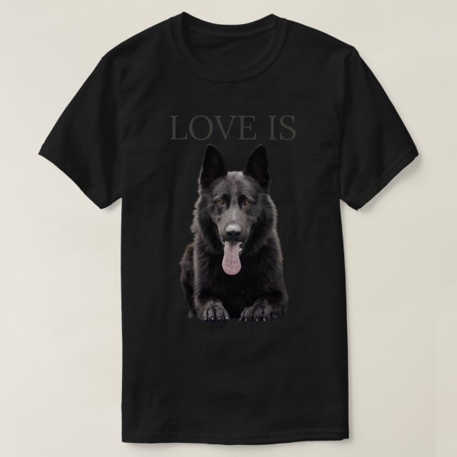 Chemise berger allemande noire Shepard TShirt Chie (Design devant)