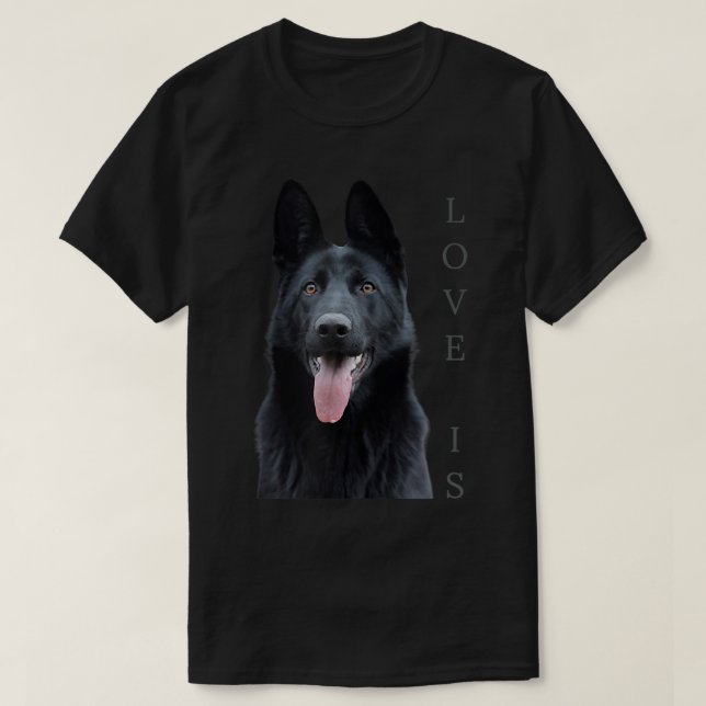 Chemise berger allemande noire Shepard TShirt Chie (Design devant)