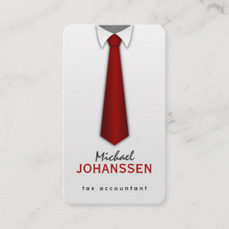 Chemise blanche Cravate rouge Cartes de visite com