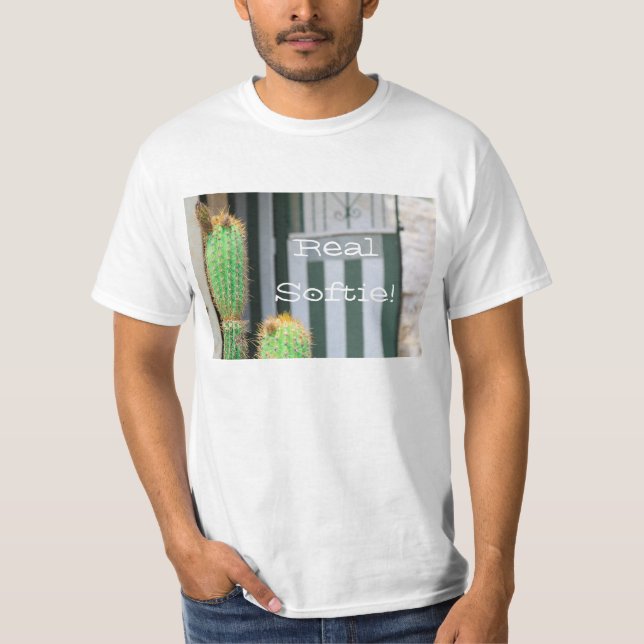 Chemise Cactus Vert T-Shirt Real Softie Drôle (Devant)