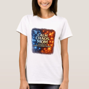 Chemise Calme Chaos Maman, T-shirt drôle de la vie
