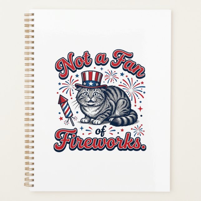 Chemise Chat Effrayé Pas Fan de Feux d'Artifice (2 (Devant)