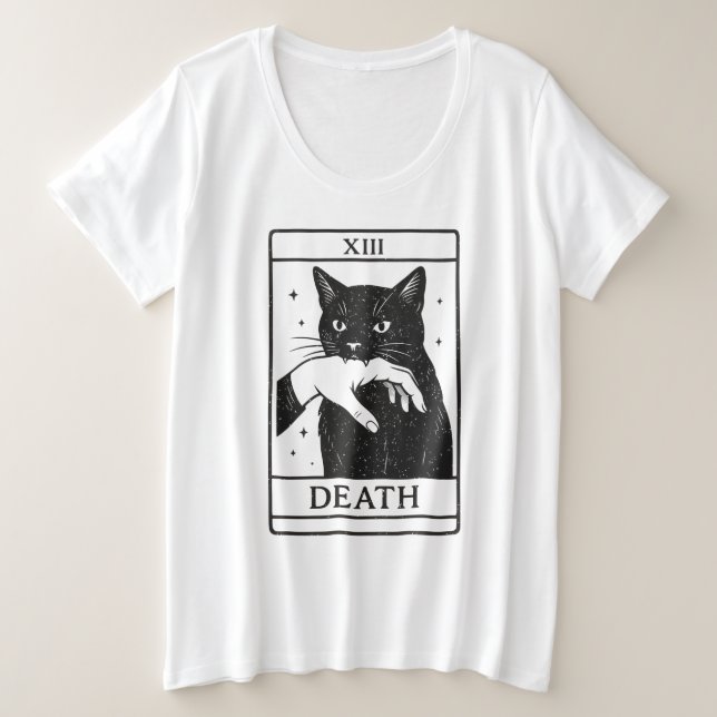 Chemise Chat Noir Carte Tarot – Tee Tarot Mort, So (Design devant)