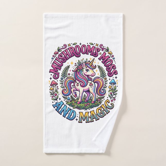 Chemise commerciale Licorne Champignons Mousse et  (Serviette à main)