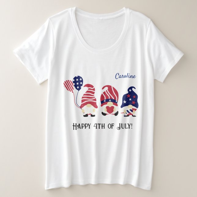 Chemise confortable "Plus Size Name 4th of July Gn (Design devant)
