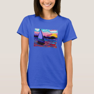 chemise, coucher du soleil de T-shirt de